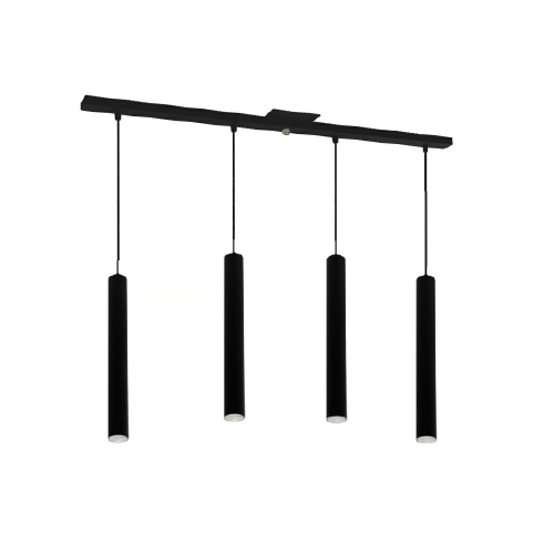 COLGANTE 4xG9 TUBOS 4x40CM NEGRO CABLE 3MTS